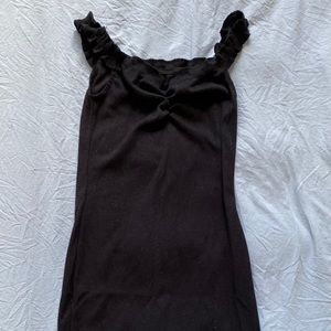 Ribbed Black Bodycon Dress